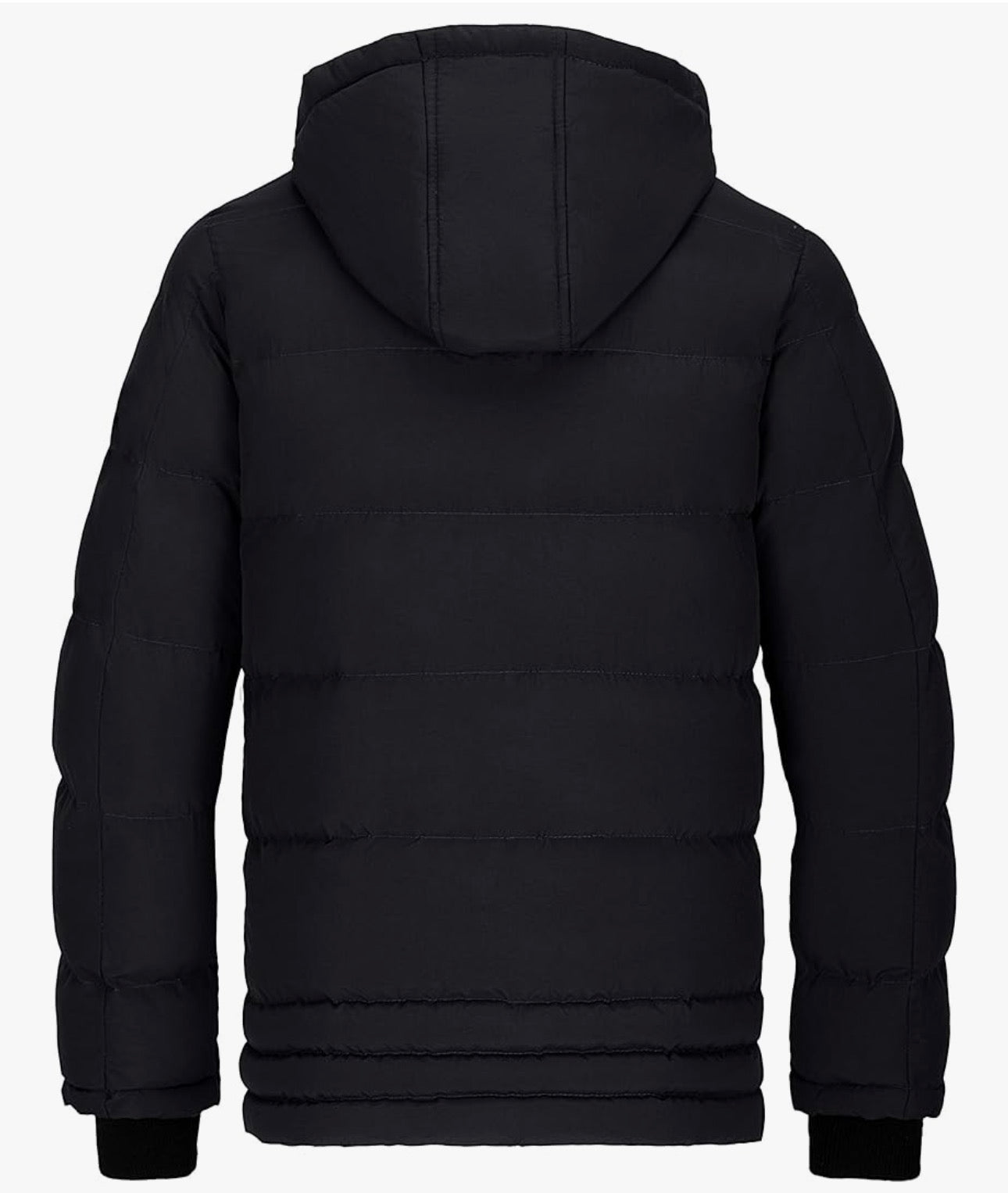 Wantdo Men's Hooded Winter Warm Jacket Water Resistant Outdoor Jacket Quilted Cotton Padding Coat Windproof Outerwear Jackets